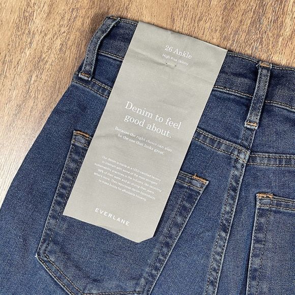 EVERLANE High Rise Skinny Jean Size 26 Ankle NEW WITH‎ TAGS Medium Wash - Picture 10 of 12